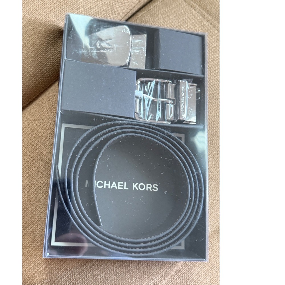 Michael Kors Mens 4-in-1 Casual Belt Box Set Reversible Black Brown 36H9LBLY4L - Picture 8 of 10
